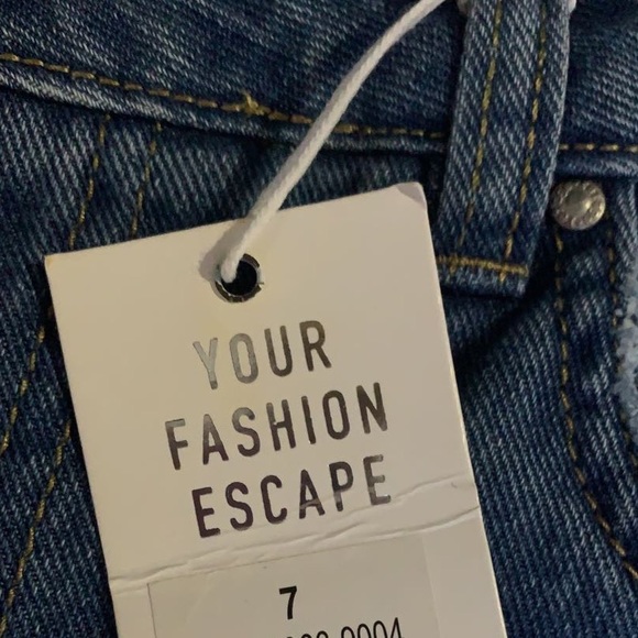 Dark Blue Ripped Mom Jeans - Picture 5 of 6